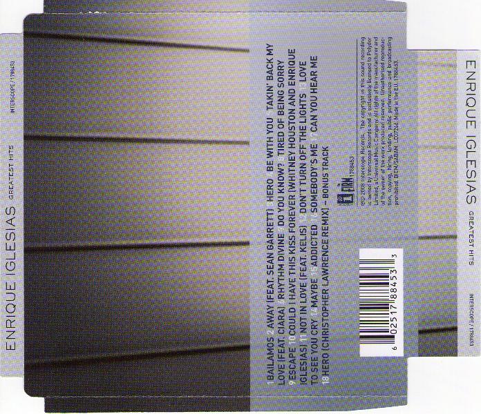 Enrique Iglesias  Greatest Hits (2008) : Back